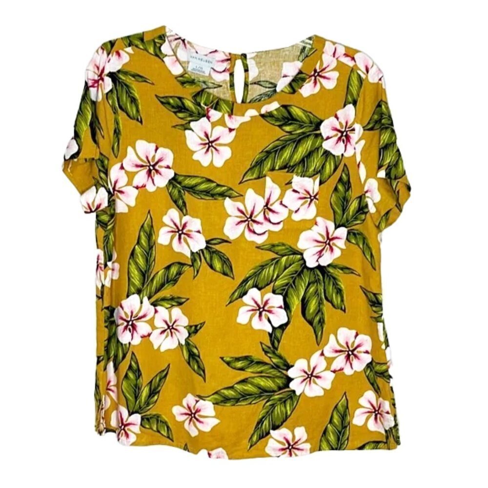 ❤️ 🆕 VAN HEUSEN Floral Top Size L